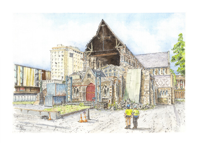 Damaged Christchurch Cathedral