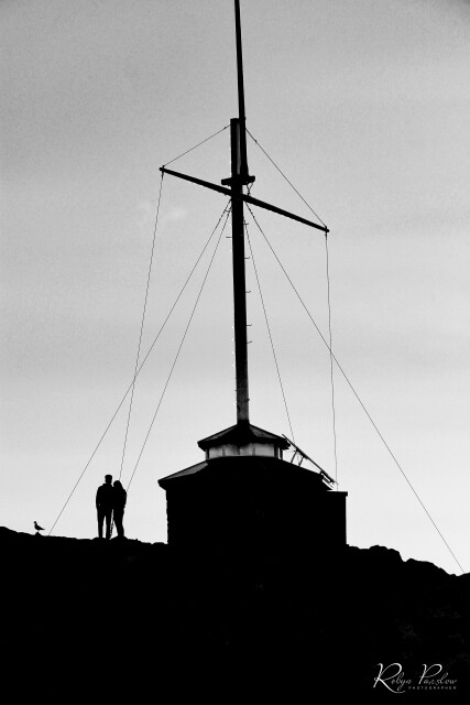 Sumner Beach, Evening Silhouette, bw