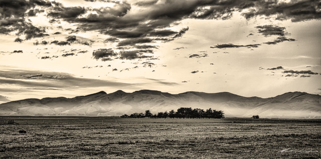 Port Hills, Sunset in sepia