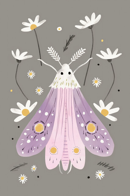 Moth in the Flowers