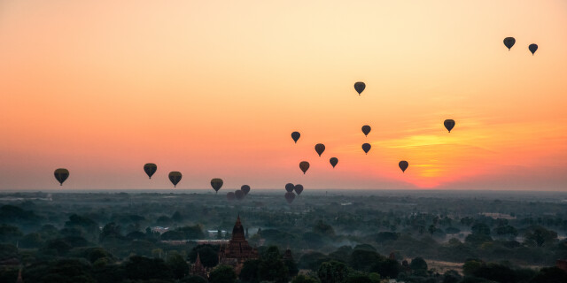 Bagan Balloons Sunrise