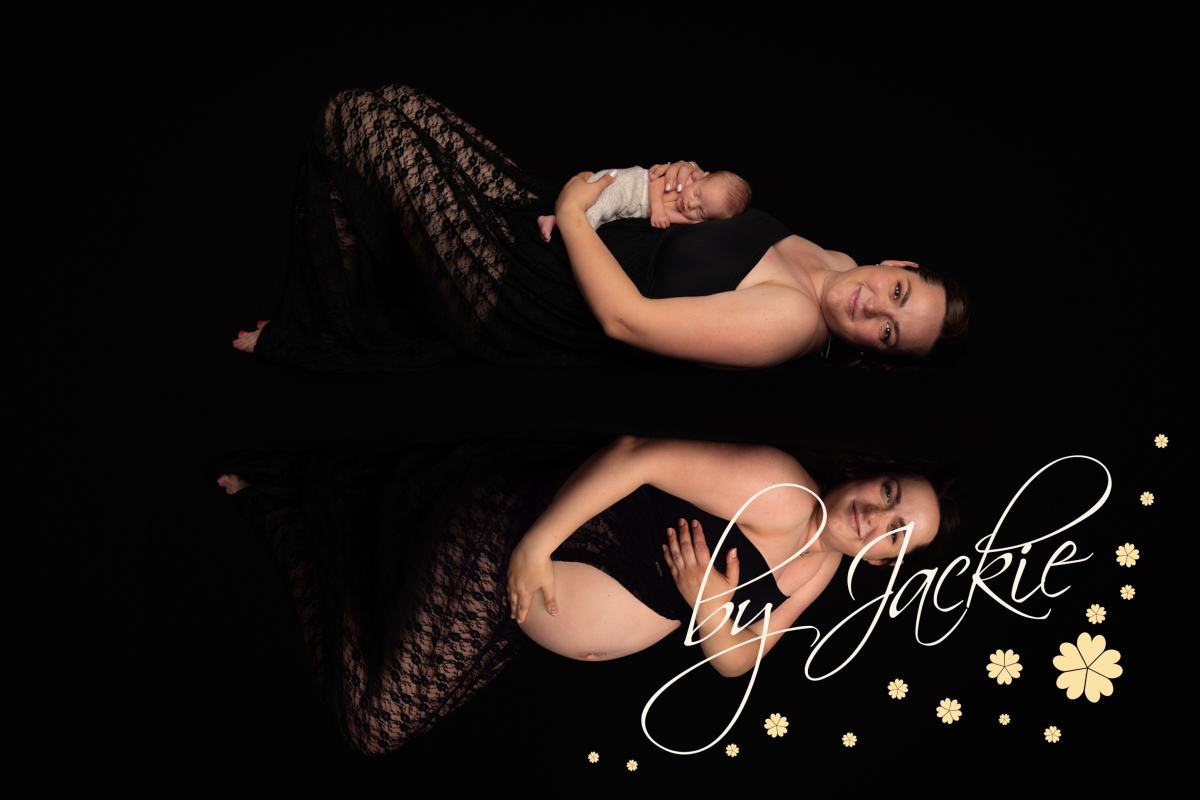 Maternity photograph of pregnant mum-to-be lying down by Babies By Jackie Photography, specialist maternity photographer in York, Leeds, Harrogate