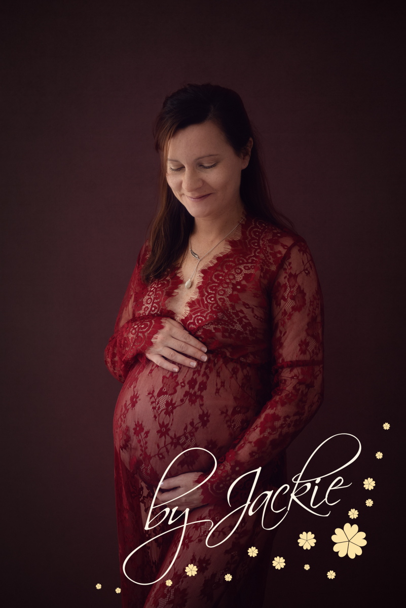 Beautiful pregnant mum-to-be in red by Babies By Jackie in Market Weighton, near Pocklington, York, Yorkshire UK
