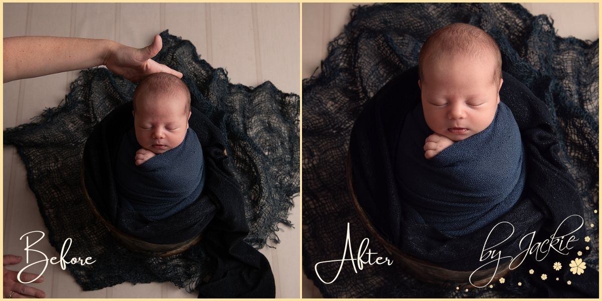 Before and After - the importance of safety and role of photoshop in newborn photography