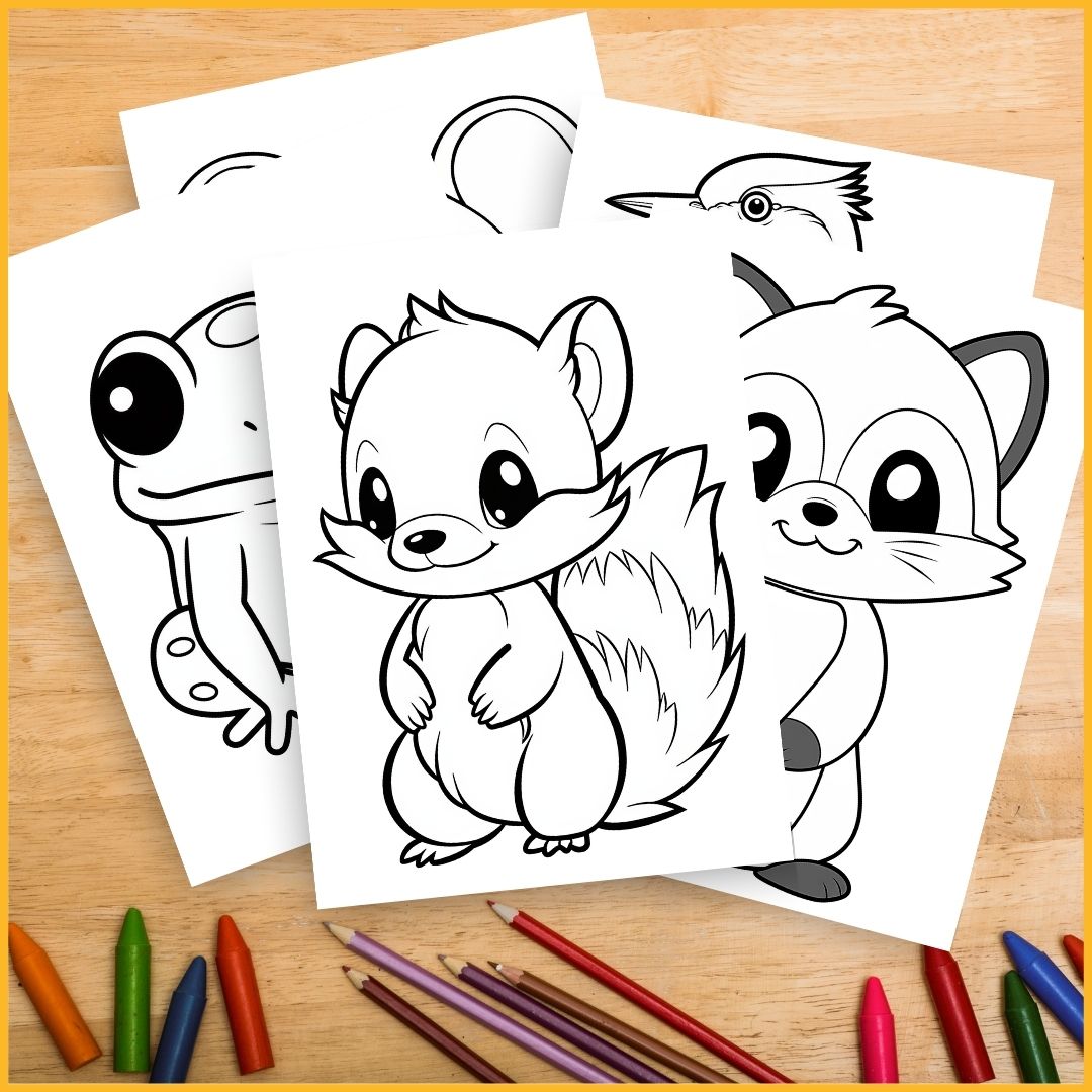 woodland animals colouring pages