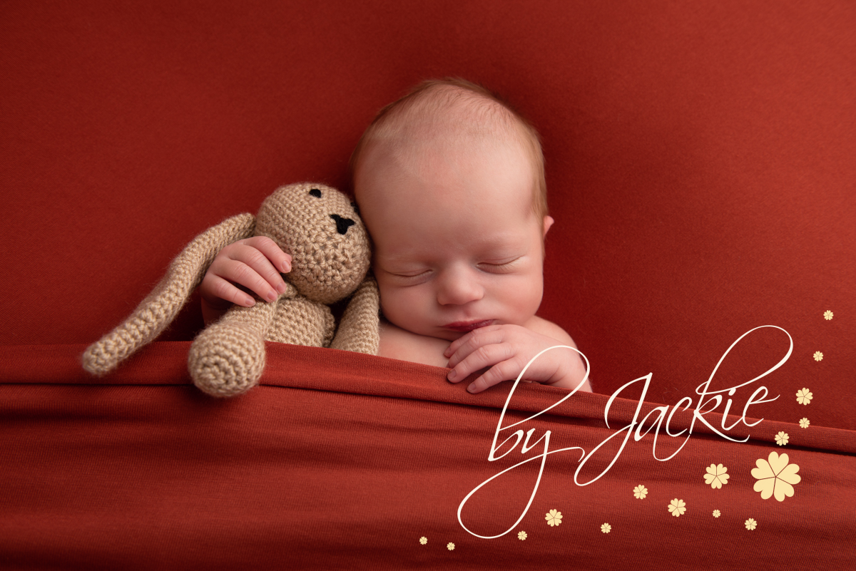 Baby boy photographed with hand made teddy by Babies By Jackie Photography York, Leeds, Harrogate, Hull