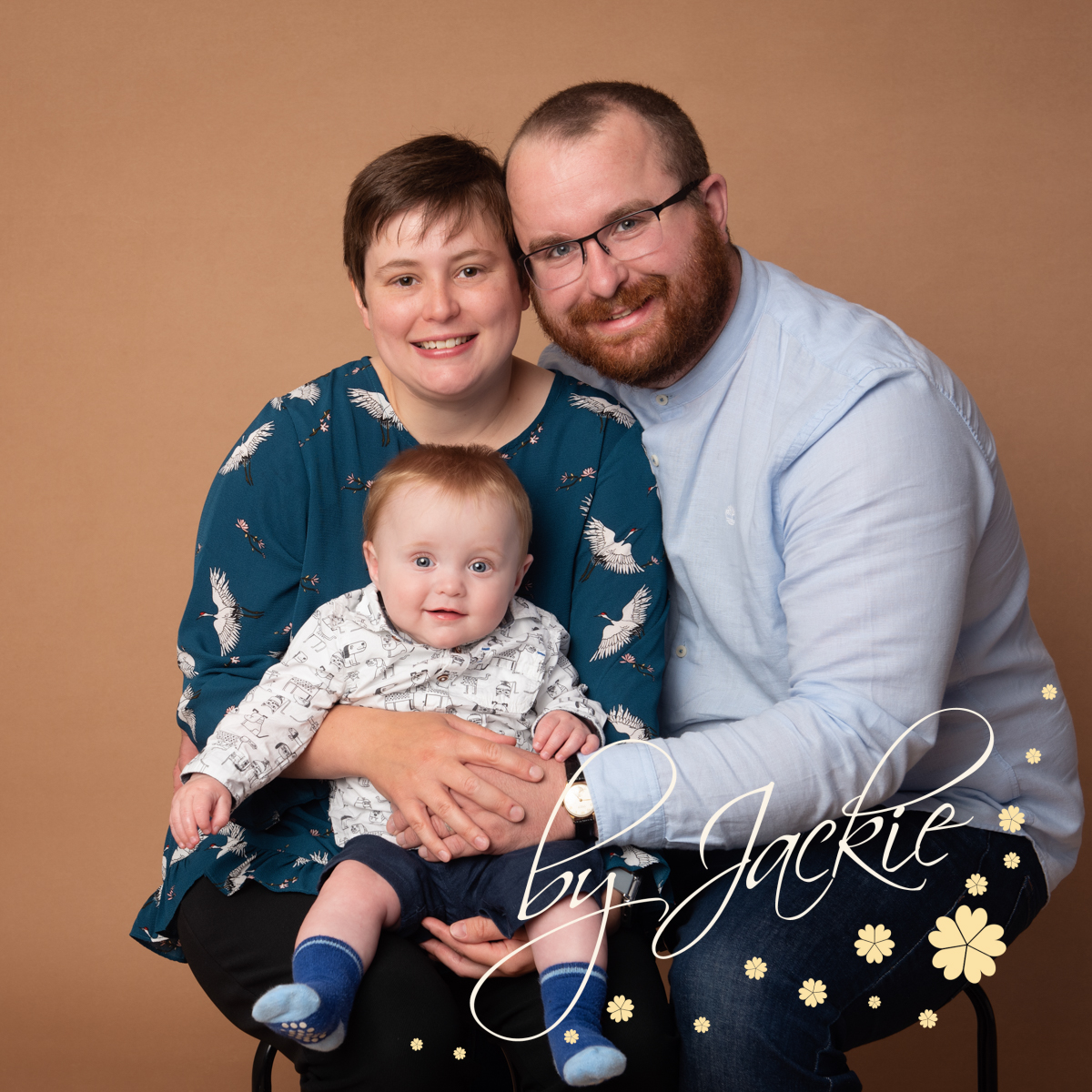 Family Portrait at Baby's Milestone Portrait Session