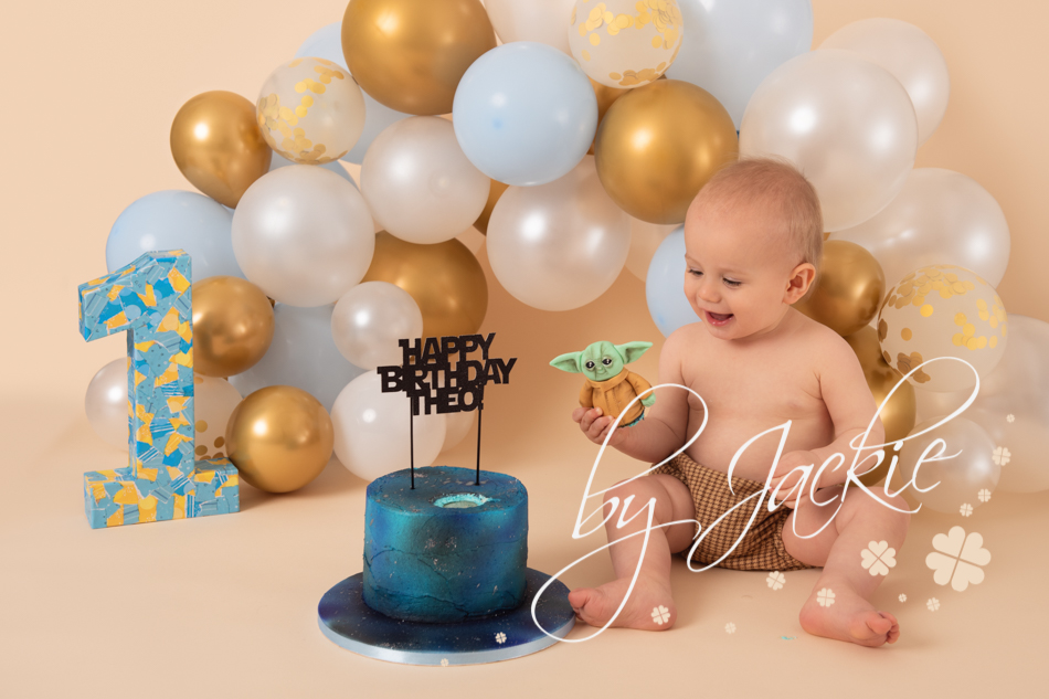 First birthday cake smash and splash photography milestone by Babies By Jackie Yorkshire