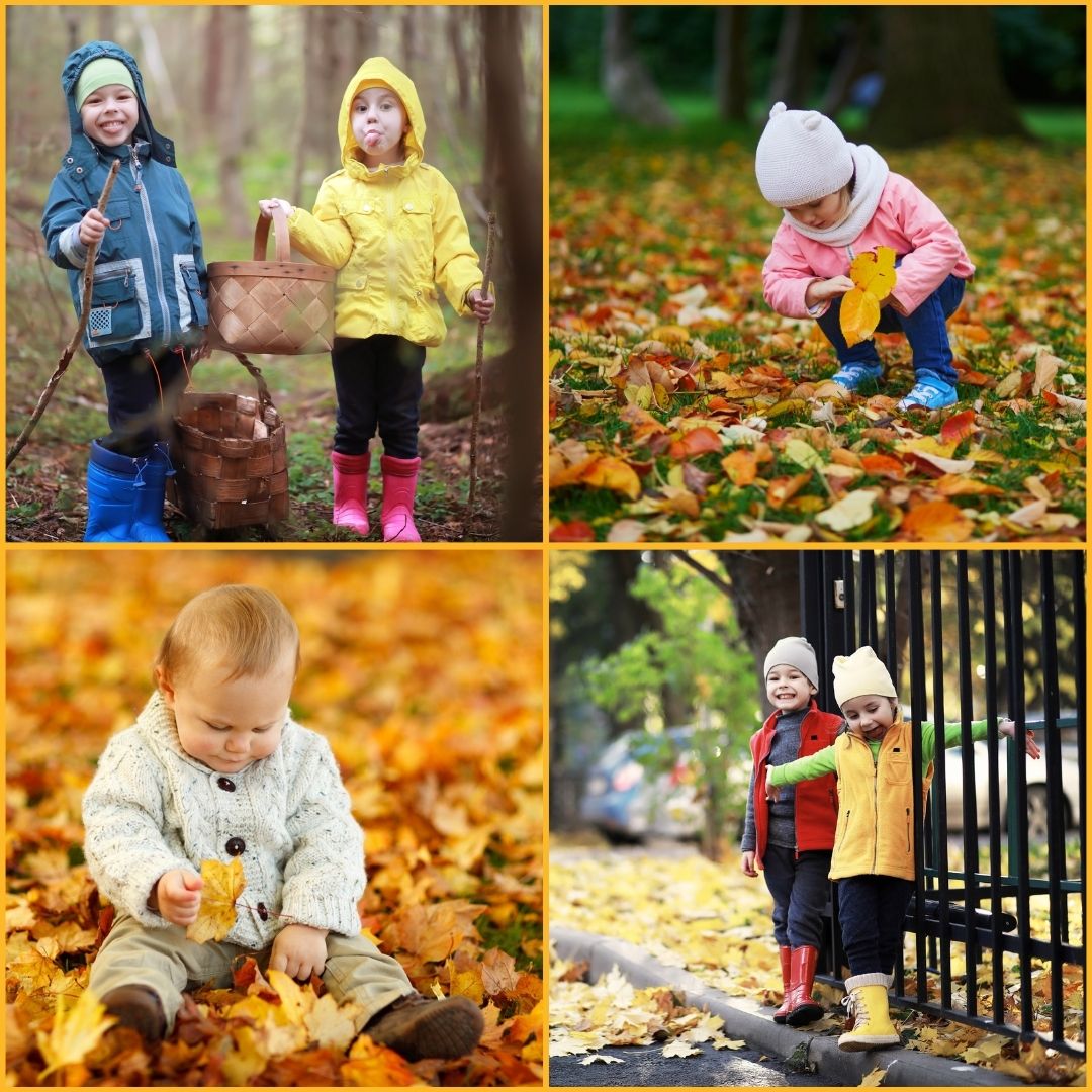 Candid family photos autumn walk