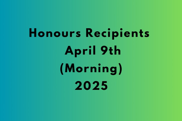 2026 Honours Recipients GOV HOUSE 9th April 2026