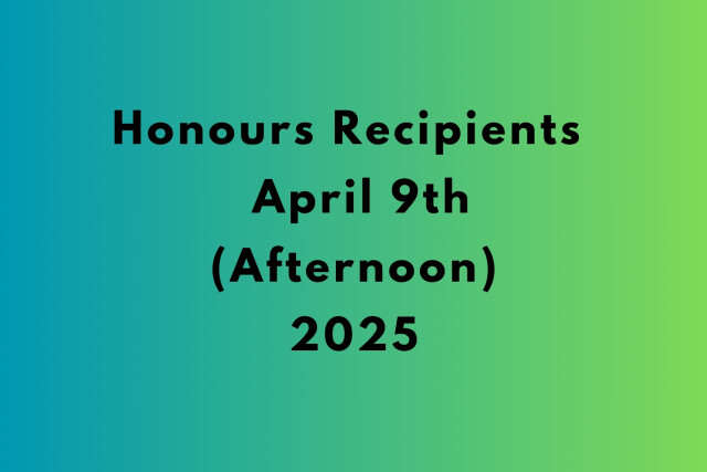 2026 Honours Recipients GOV HOUSE 9th April 2026 (PM)