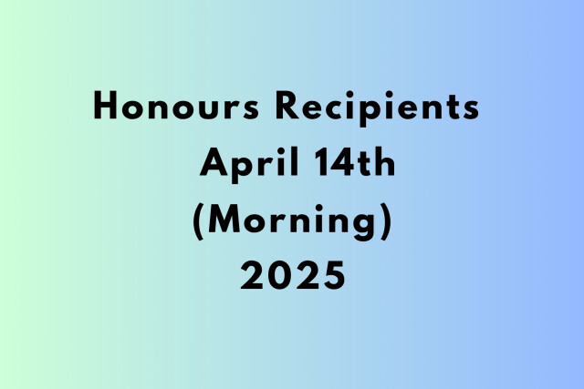 2026 Honours Recipients GOV HOUSE 14th April 2026 (AM