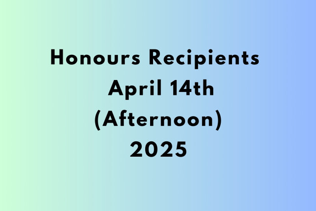 2026 Honours Recipients GOV HOUSE 14th April 2026 (PM)
