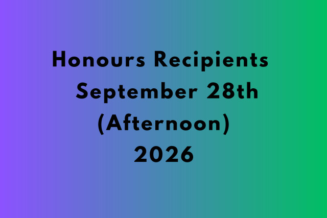 2026 Honours Recipients GOV HOUSE AK - 28th Sept - Afternoon