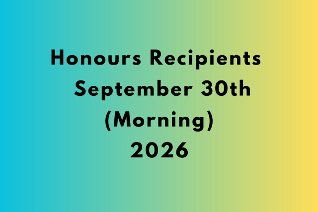 2026 Honours Recipients GOV HOUSE AK - 30th Sept - Morning