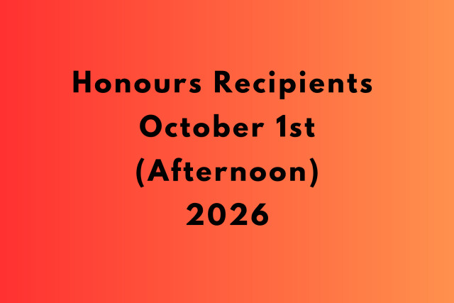 2026 Honours Recipients GOV HOUSE AK - 1st October - Afternoon