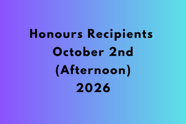 2026 Honours Recipients GOV HOUSE AK - 2nd Oct - Afternoon