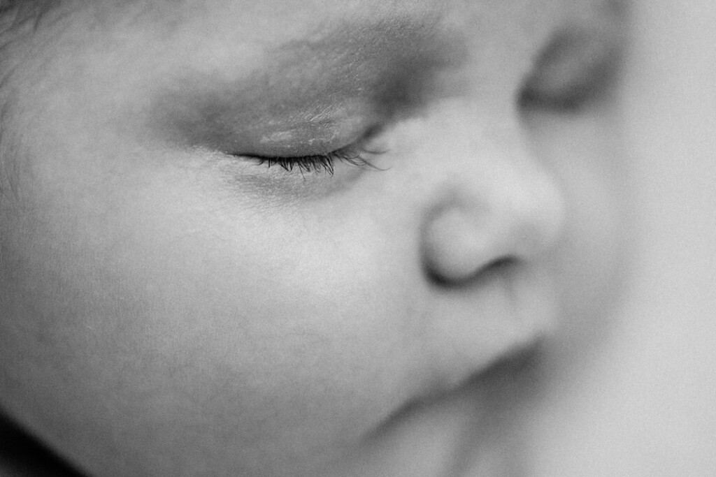 close up of baby's face