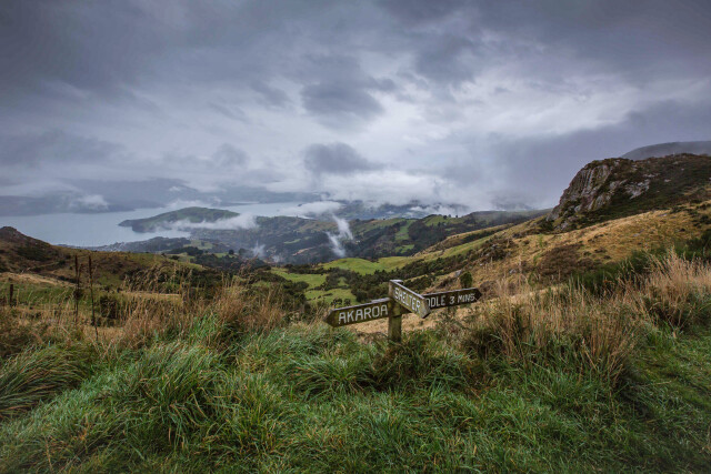 Sign-post-banks-peninsula-Akaroa