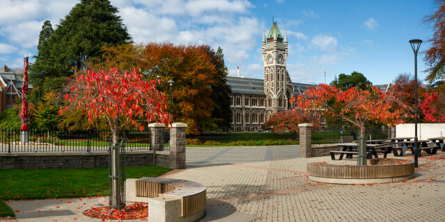 Otago University Clock Tower in Autumn