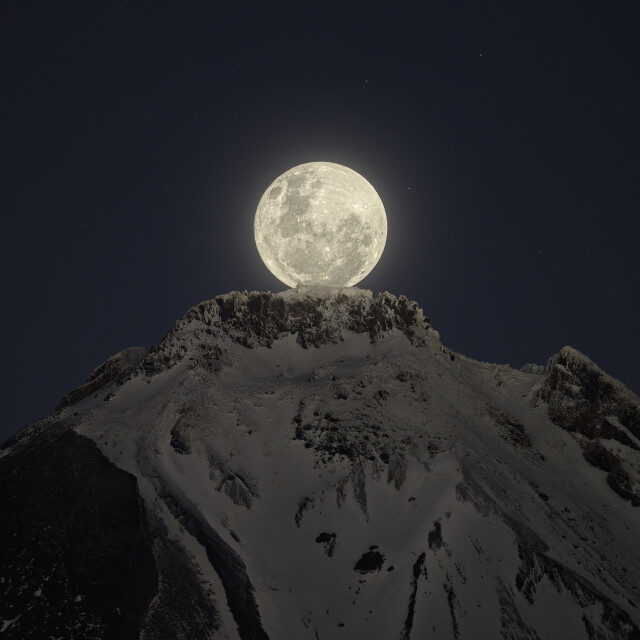 Full Moon over Mount Taranaki