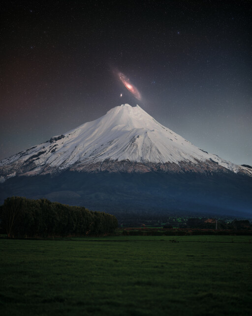 Andromeda over Mount Taranaki