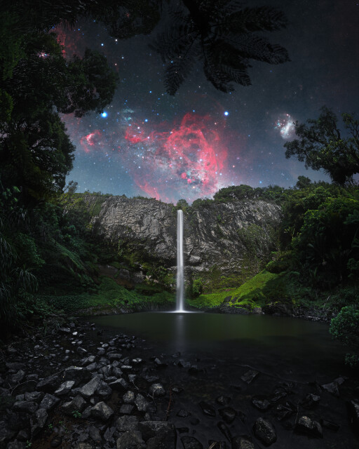 Moonlit Wairēinga/Bridal Veil Falls