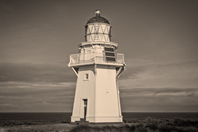 Waipapa Point Lighthouse - Black and White