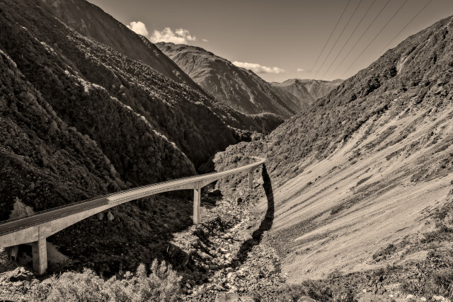 Arthurs Pass Bridge - Monochrome