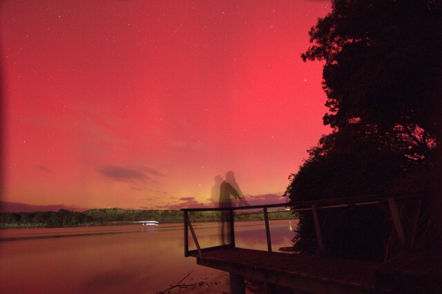 Aurora on the Awa 3, Whanganui River, New Zealand. 