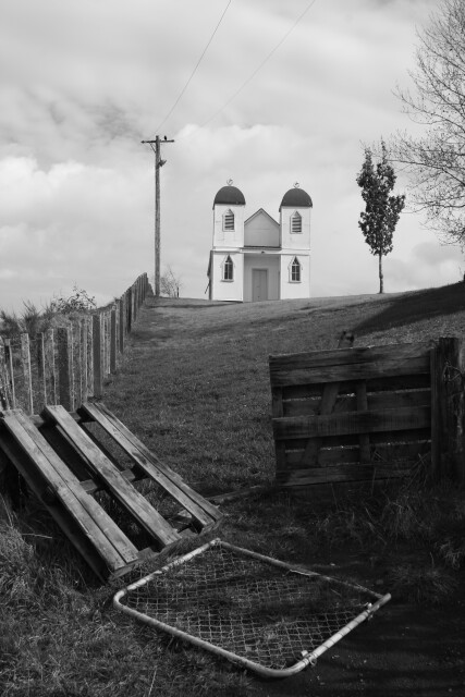 Ratana Church, Raetihi, Ruapehu, New Zealand - Black & White. 