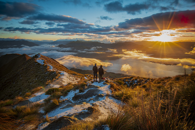 Roys Peak Couple at Sunrise
