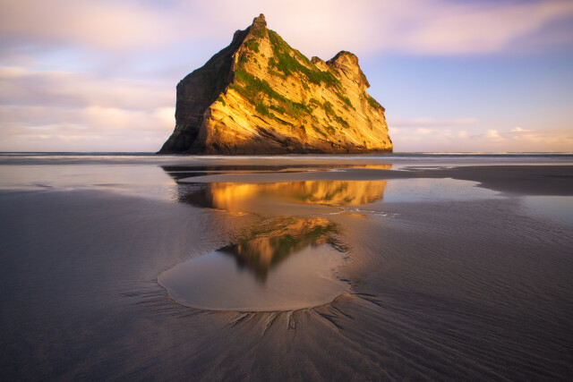 Wharariki Beach Reflection