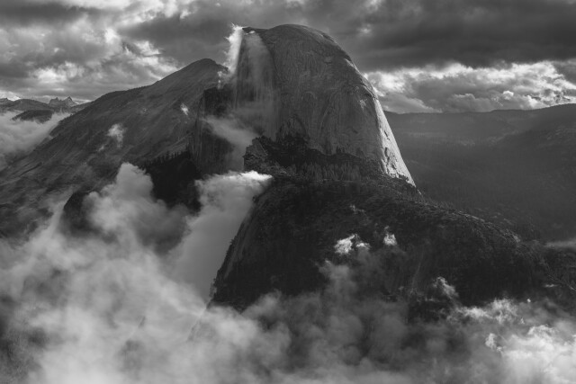 Yosemite Ansel Adams Inspired 3 - Half Dome Cloud Shroud
